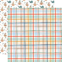 Echo Park - Welcome Baby Boy Collection - 12 x 12 Double Sided Paper - Boy Plaid