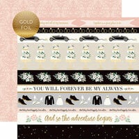 Echo Park - Wedding Day Collection - 12 x 12 Double Sided Paper with Foil Accents - Border Strips