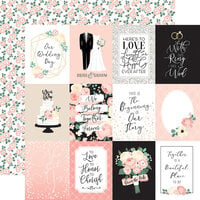 Echo Park - Wedding Collection - 12 x 12 Double Sided Paper - 3 x 4 Journaling Cards