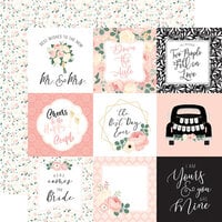 Echo Park - Wedding Collection - 12 x 12 Double Sided Paper - 4 x 4 Journaling Cards