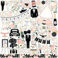 Echo Park - Wedding Collection - 12 x 12 Cardstock Stickers - Elements