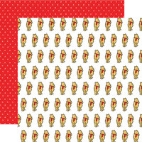 Echo Park - Winnie The Pooh Christmas Collection - 12 x 12 Double Sided Paper - Jolly Pooh Bear