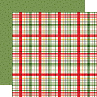 Echo Park - Winnie The Pooh Christmas Collection - 12 x 12 Double Sided Paper - Holiday Plaid