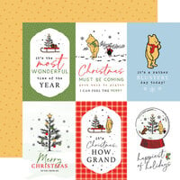 Echo Park - Winnie The Pooh Christmas Collection - 12 x 12 Double Sided Paper - 4 x 6 Journaling Cards
