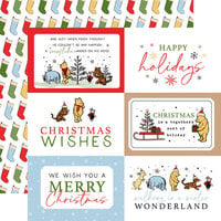 Echo Park - Winnie The Pooh Christmas Collection - 12 x 12 Double Sided Paper - 6 x 4 Journaling Cards