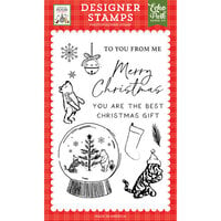 Echo Park - Winnie The Pooh Christmas Collection - Clear Photopolymer Stamps - Snow Globe Scene