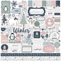 Echo Park - Winterland Collection - Christmas - 12 x 12 Cardstock Stickers - Elements