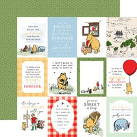 Echo Park - Winnie The Pooh Collection - 12 x 12 Double Sided Paper - 3 x 4 Journaling Cards