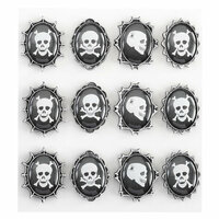 EK Success - Jolee's Boutique - Parcel Refresh Collection - Halloween - 3 Dimensional Stickers with Epoxy Accents - Skull Cameos