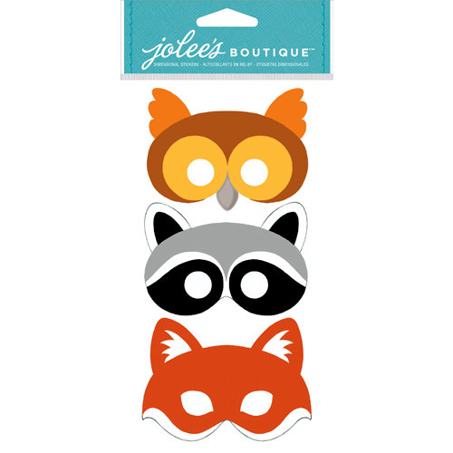 EK Success - Jolee's Boutique - Dress Ups Collection - 3 Dimensional Stickers - Furry Masks