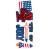 EK Success - Jolee's Boutique - 3 Dimensional Stickers with Foil and Glitter Accents - July 4th