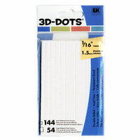 3-D Dots - Adhesive Foam Squares - White - 1/16" Thick
