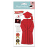 EK Success - Jolee's Boutique Le Grande  Dimensional Stickers - Graduation Collection - Cap and Gown - Red