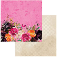 49 and Market - ARToptions Spice Collection - 12 x 12 Double Sided Paper - Fuchsia Grove