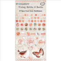 49 and Market - Vintage Artistry Coral Collection - Epoxy Stickers - Wishing Bubbles and Baubles