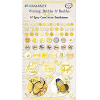 49 and Market - Vintage Artistry Butter Collection - Epoxy Stickers - Wishing Bubbles and Baubles