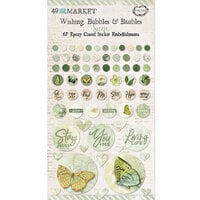 49 and Market - Vintage Artistry Sage Collection - Epoxy Stickers - Wishing Bubbles and Baubles