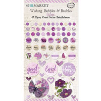 49 and Market - Vintage Artistry Lilac Collection - Epoxy Stickers - Wishing Bubbles and Baubles