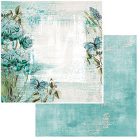 49 and Market - Vintage Artistry In Teal Collection - 12 x 12 Double Sided Paper - Bloom