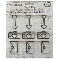 49 and Market - Vintage Artistry Essentials Collection - Shaped Clips - Dark Greige