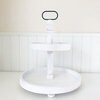 Foundations Decor - Tiered Tray - Distressed White Finish - Round