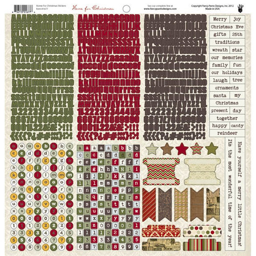 Fancy Pants Designs - Home for Christmas Collection - 12 x 12 Cardstock Stickers - Fundamentals