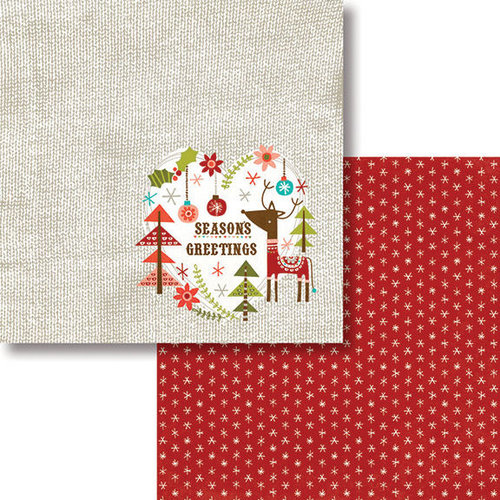Fancy Pants Designs - Oh, Deer Collection - Christmas - 12 x 12 Double Sided Paper - Season's Greetings