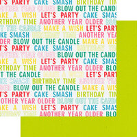 Fancy Pants Designs - Cake Smash Collection - 12 x 12 Double Sided Paper - Birthday Wishes