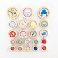 Fancy Pants Designs - Peachy Keen Collection - Wood Buttons