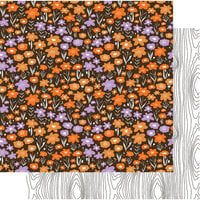 Fancy Pants Designs - Happy Halloween Collection - 12 x 12 Double Sided Paper - Haunted Flowers