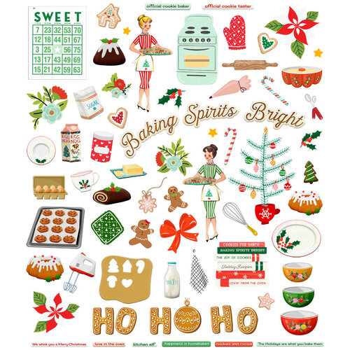 Fancy Pants Designs - Dbl-Sided Cardstock 12X12 Cookies for Kringle -  Floral Kitchen (50079-6)