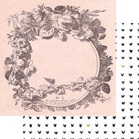 Fancy Pants Designs - Pink Meadows Collection - 12 x 12 Double Sided Paper - Gold Heart