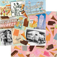 Fancy Pants Designs - Beachside Boardwalk Collection - 12 x 12 Double Sided Paper - Ice Cream Calling