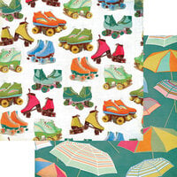 Fancy Pants Designs - Beachside Boardwalk Collection - 12 x 12 Double Sided Paper - Sunshine Day