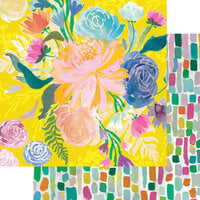 Fancy Pants Designs - Bloom Collection - 12 x 12 Double Sided Paper - Beauteous Bouquet