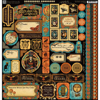 Graphic 45 - Steampunk Spells Collection - 12 x 12 Cardstock Stickers