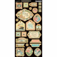 Graphic 45 - Come Away With Me Collection - Die Cut Chipboard Tags - One