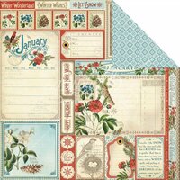 Graphic 45 - Time to Flourish Collection - 12 x 12 Double Sided Paper - January Cut Apart
