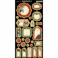Graphic 45 - Christmas Carol Collection - Die Cut Chipboard Tags - Two