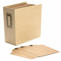 Graphic 45 - Staples Collection - Square Tag and Pocket Album - Kraft