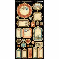 Graphic 45 - Cityscapes Collection - Die Cut Chipboard Tags - Two