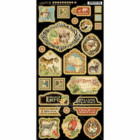 Graphic 45 - Safari Adventure Collection - Die Cut Chipboard Tags - One