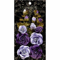 Graphic 45 - Rose Bouquet Collection - Floral Embellishments - French Lilac and Purple Royalty