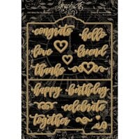 Graphic 45 - Staples Embellishments Collection - Metal Dies - Folder and Sentiment