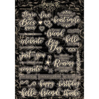 Graphic 45 - Staples Embellishments Collection - Clear Photopolymer Stamps - Sentiment