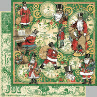 Graphic 45 - Christmas Time Collection - 12 x 12 Double Sided Paper - Here Comes Santa Clause