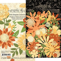 Graphic 45 - Staples Embellishments Collection - Flower Assortment - Shades of Yellow and Orange