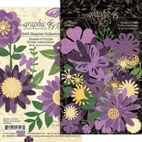 Graphic 45 - Staples Embellishments Collection - Flower Assortment - Shades of Purple
