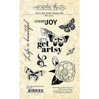 Graphic 45 - Let's Get Artsy Collection - Clear Photopolymer Stamps