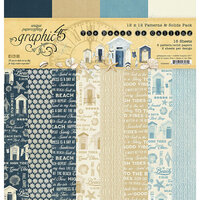 Graphic 45 - The Beach Is Calling Collection - 12 x 12 Collection Pack - Patterns And Solids Pack